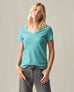 Women's Premium Slub V-Neck Tee - Teal